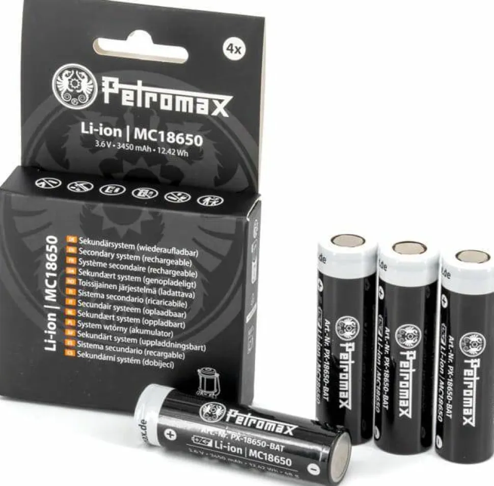 Petromax 18650 Battery 4-Pack Black