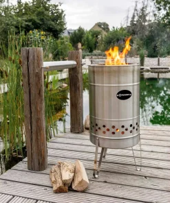 Petromax Pyron Fire Barrel Stainless Steel Hot