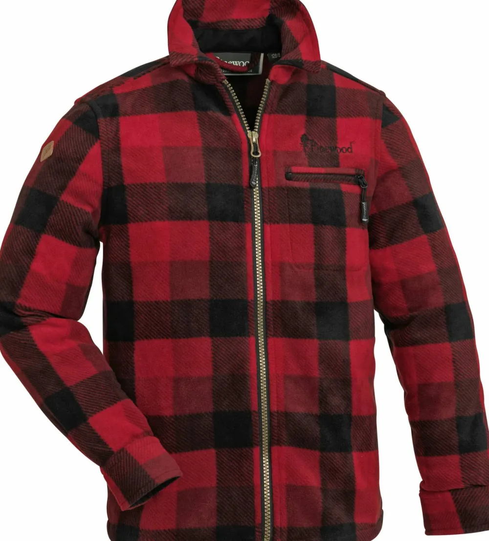 Pinewood Kids' Canada Fleece Shirt Red/Black Röd/Svart Clearance