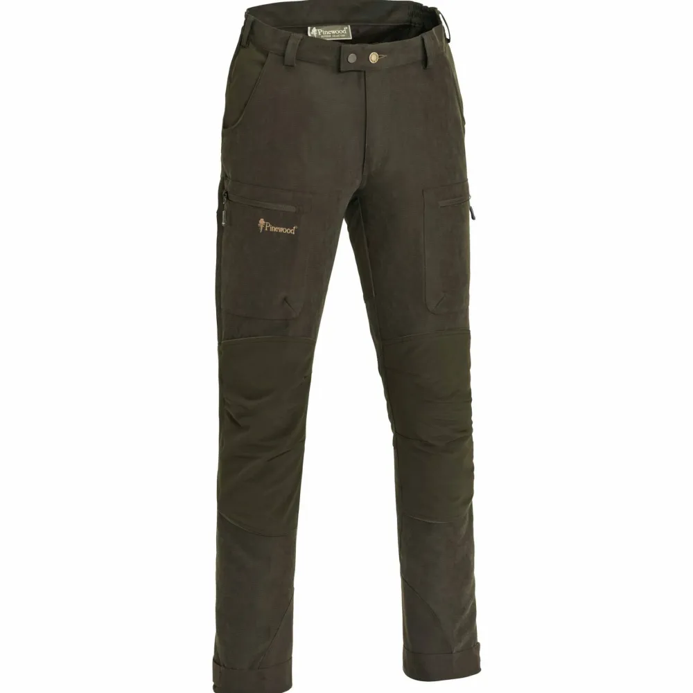 Outlet Men's Caribou Hunting Trousers Suede Brown/Dark Olive Herrbyxor