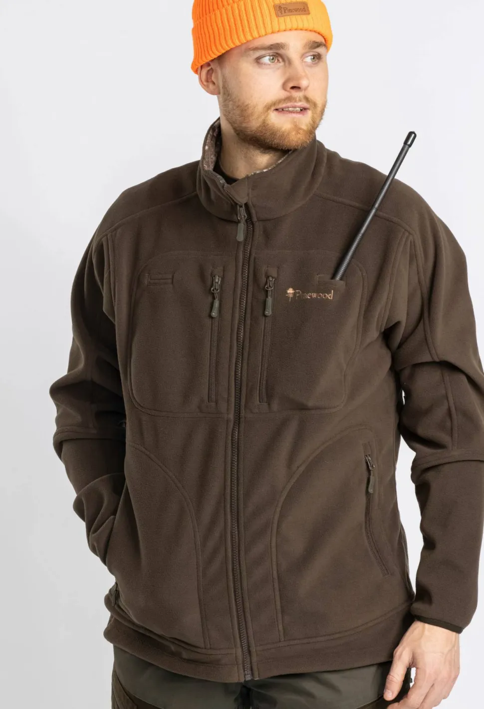 Pinewood Men's Furudal Reversible Camou Fleece Jacket Hunting Brown/Strata