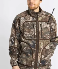 Pinewood Men's Furudal Reversible Camou Fleece Jacket Hunting Brown/Strata