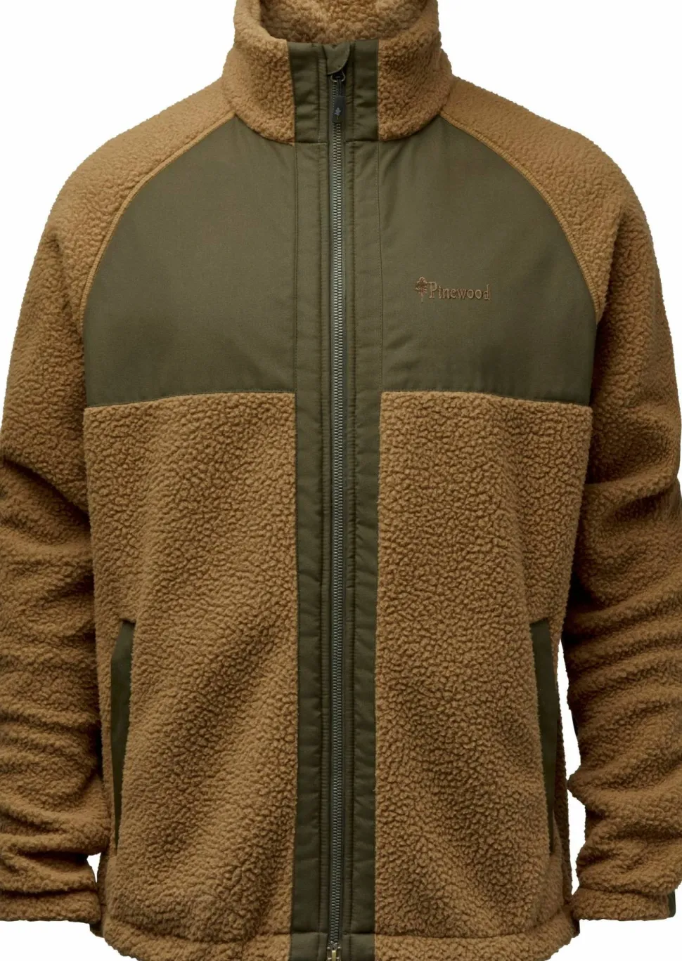 Pinewood Men's Pile Fleece Jacket D.sand/mossgreen