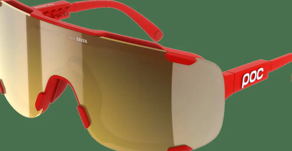 POC Devour Mid Bike Sunglasses Prismane Red/Clarity Road/Partly Sunny Gold Sale
