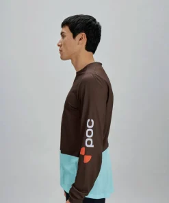 POC Men's Motion Air Long Sleeve MTB Jersey Bronzite Brown/Lazurite Blue