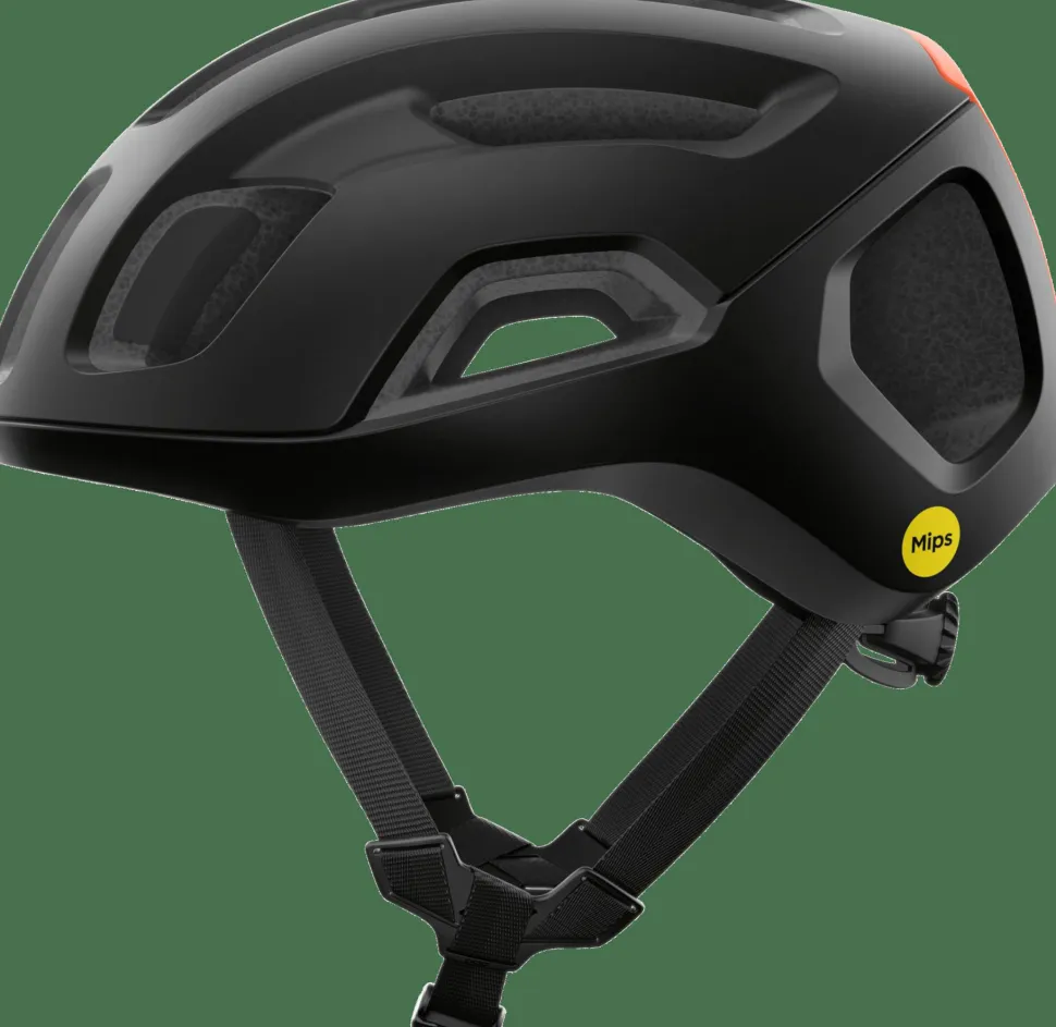 POC Ventral Air Mips Cycling Helmet Uranium Black Matt/Fluorescent Orange Matt