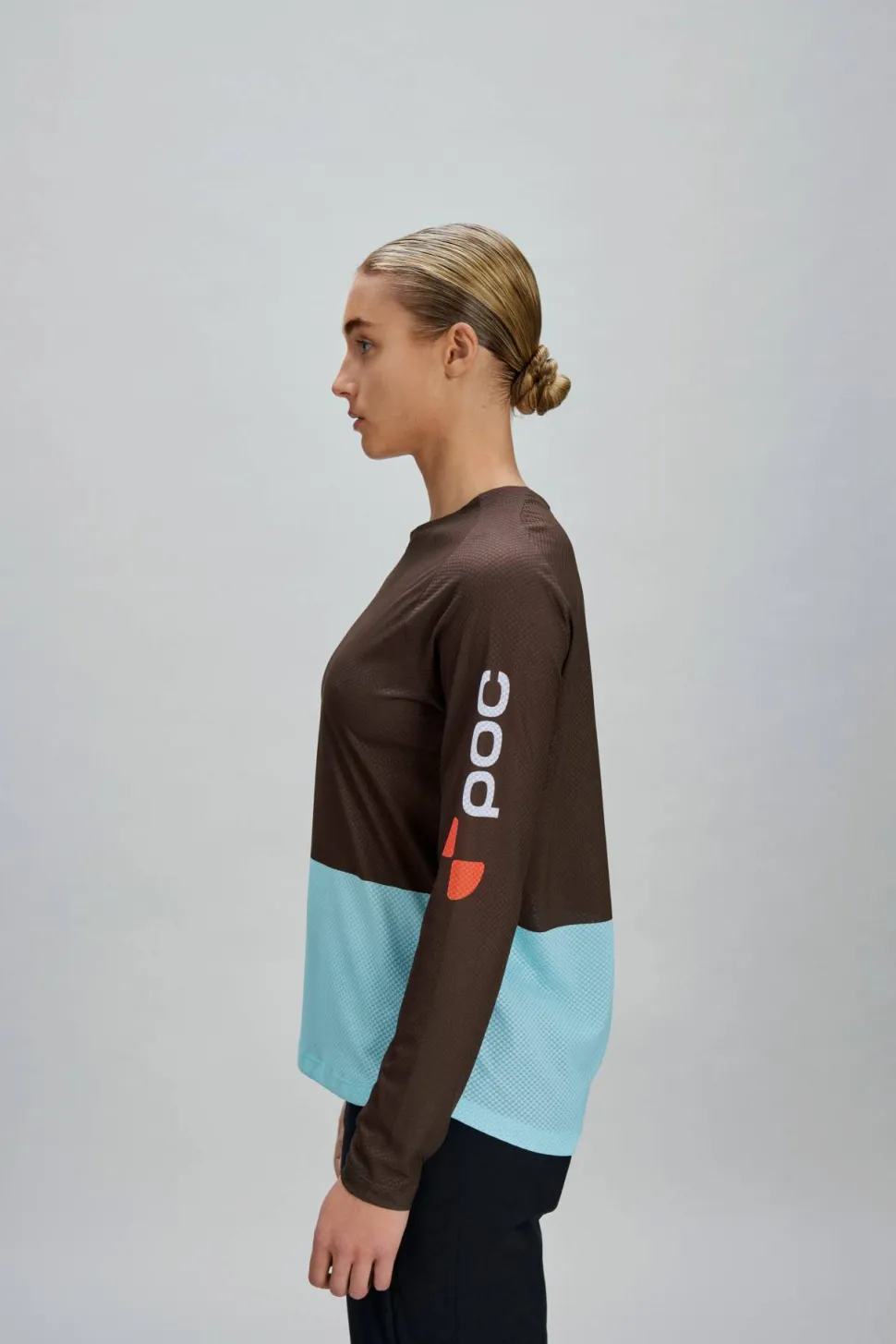 POC Women's Motion Air Long Sleeve MTB Jersey Bronzite Brown/Lazurite Blue