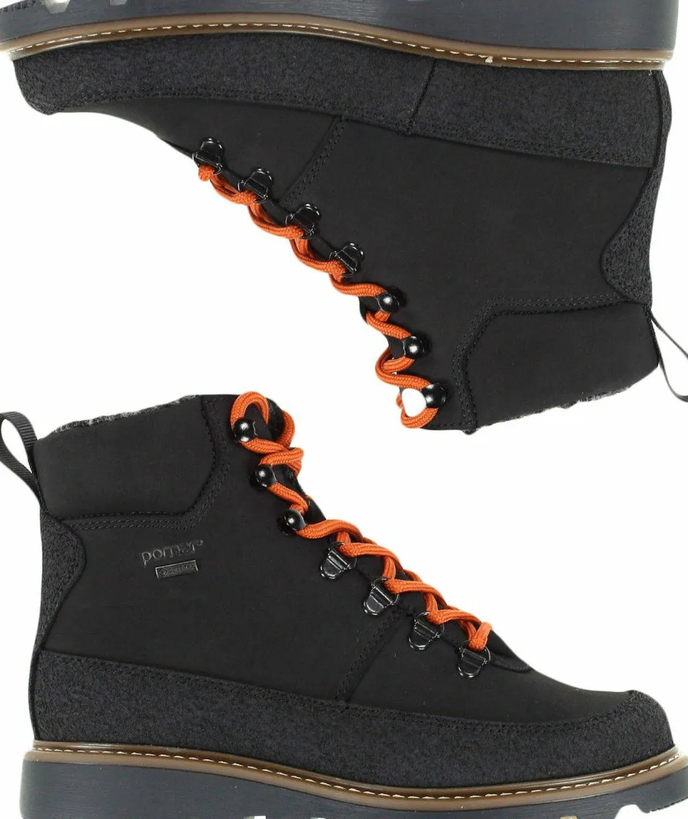 Pomar Women's Kerttu GORE-TEX Ankle Boot Black nub/PU/Black sole