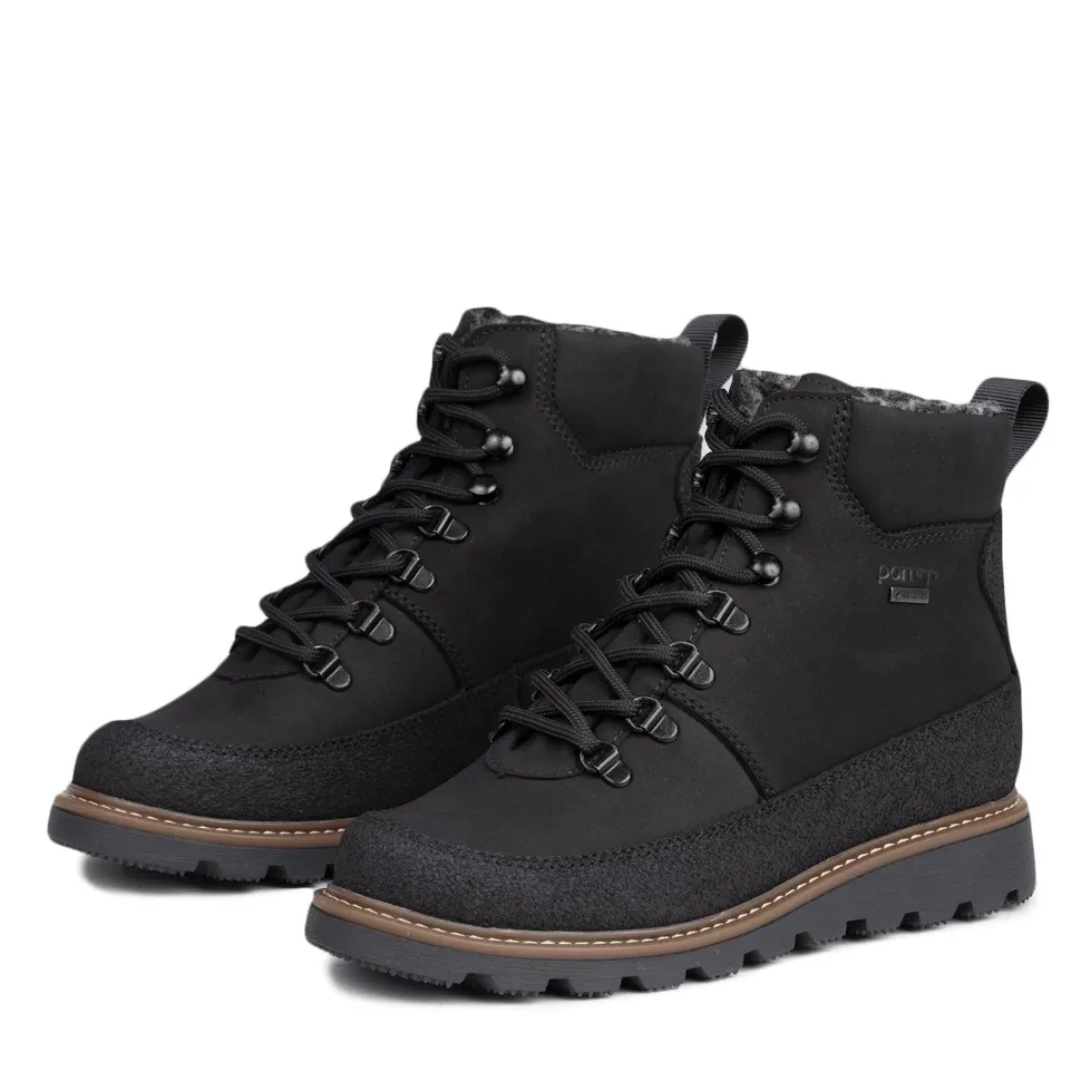 Pomar Women's Kerttu GORE-TEX Ankle Boot Black nub/PU/Black sole