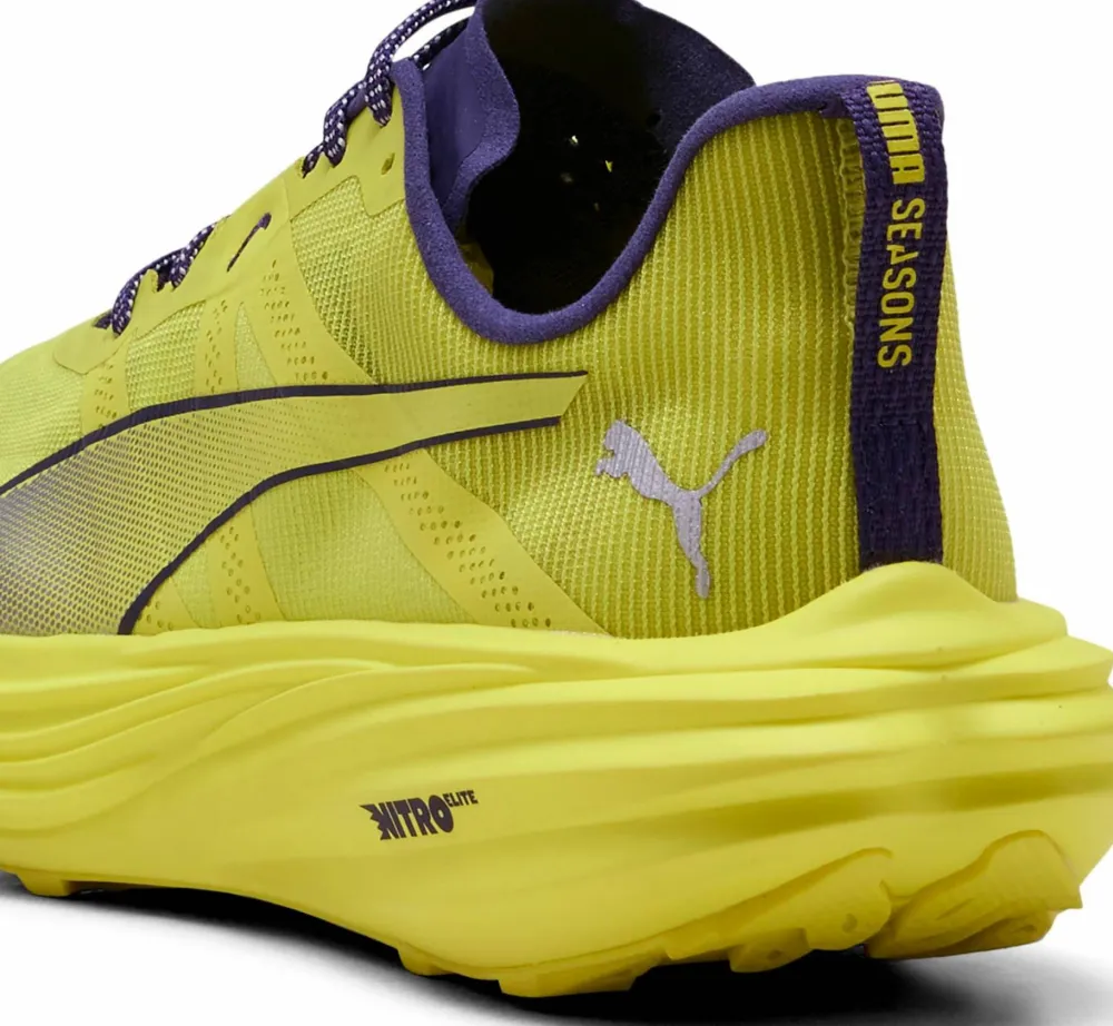 Puma Men's Deviate Nitro Elite Trail Lux Lime-Deep Plum Hot