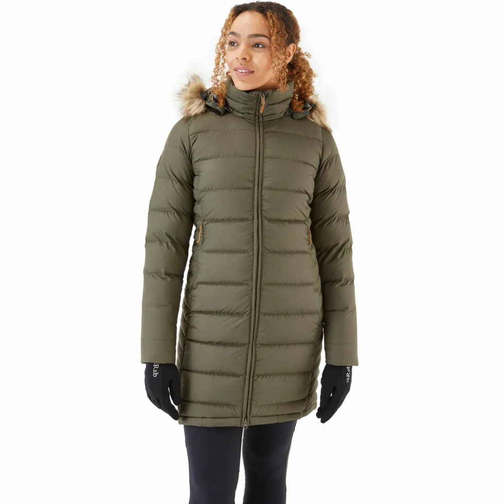 Rab Women's Deep Cover Down Parka Army Discount
