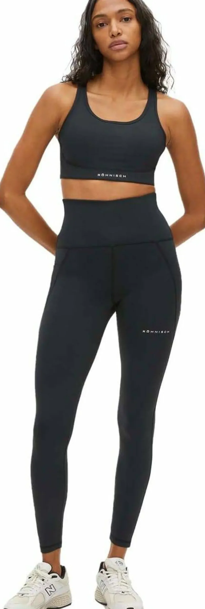 Röhnisch Women's Flattering Curved High Waist Tights Black Hot