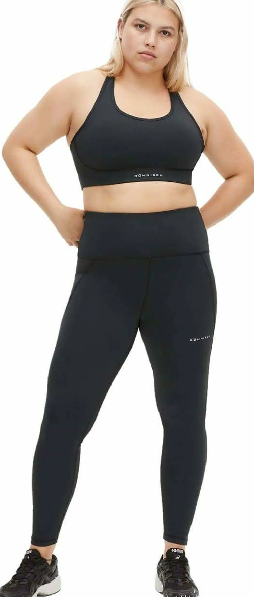 Röhnisch Women's Flattering Curved High Waist Tights Black Hot