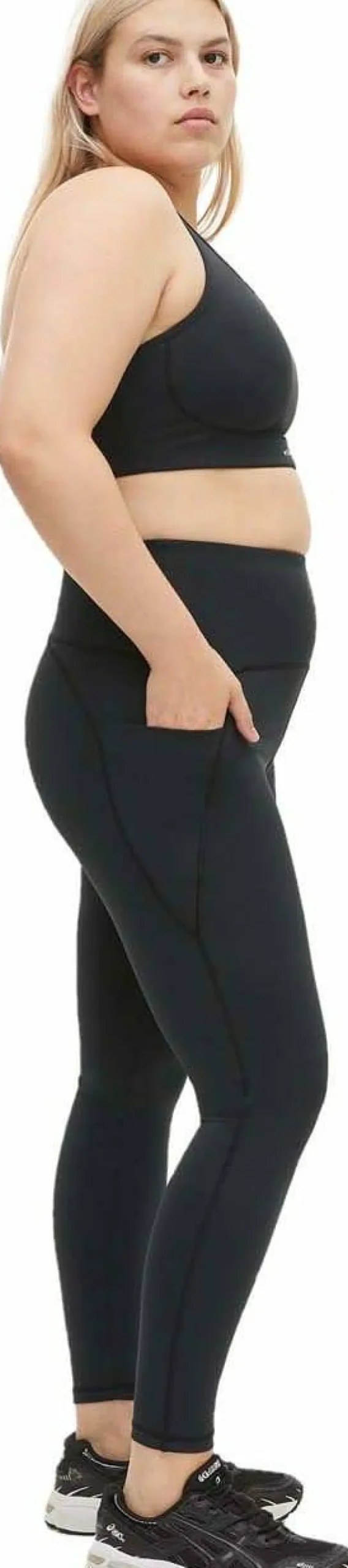 Röhnisch Women's Flattering Curved High Waist Tights Black Hot