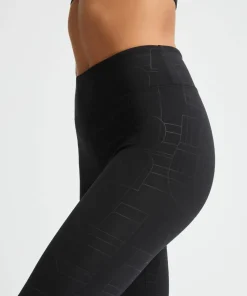 Röhnisch Women's Logo Effect High Waist Tights Black Logo Emboss Online