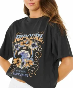 Rip Curl Women's Pacific Coast Heritage Tee Washed Black Outlet