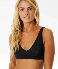 Rip Curl Women's Premium Surf D Cup Deep V Bikini Top Black