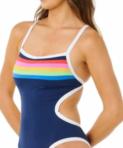 Outlet Women's Surf Stripe Cheeky One Piece Badkläder Dam|Simning