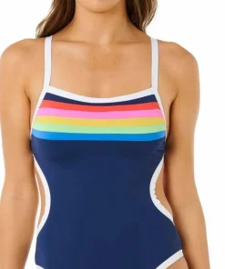 Outlet Women's Surf Stripe Cheeky One Piece Badkläder Dam|Simning