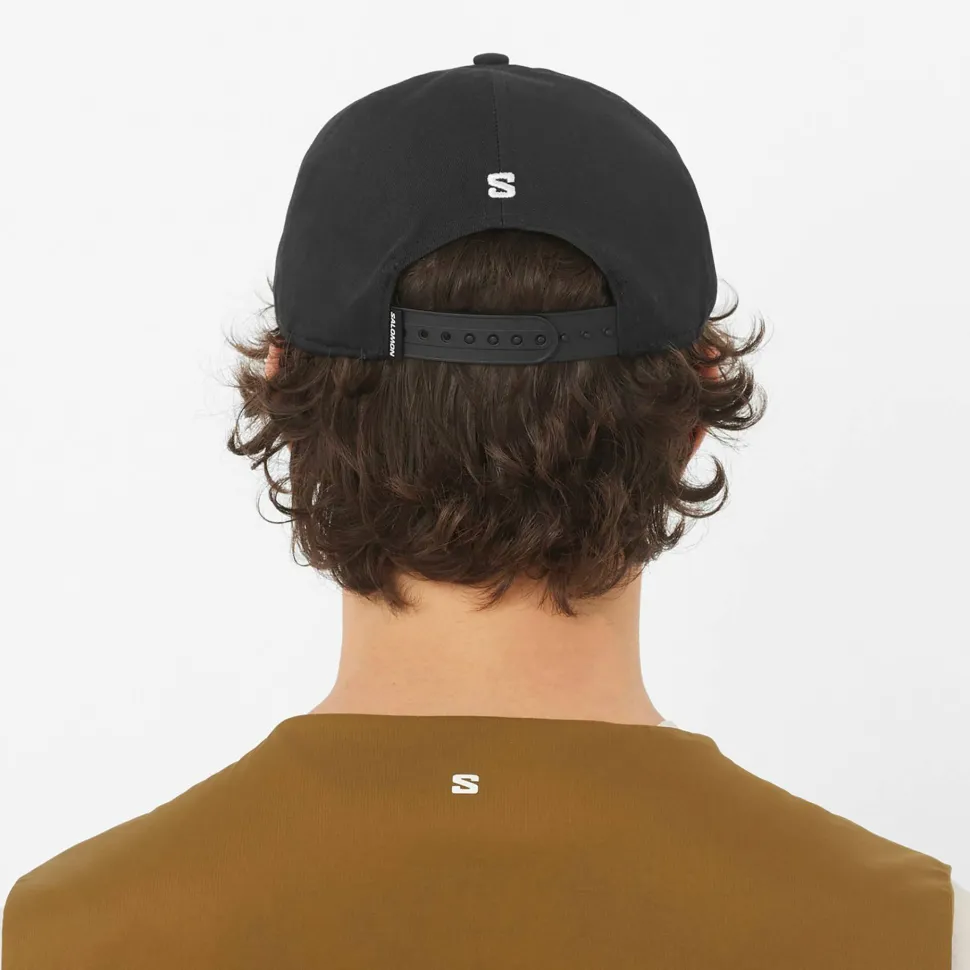 Salomon Logo Flat Cap Deep Black