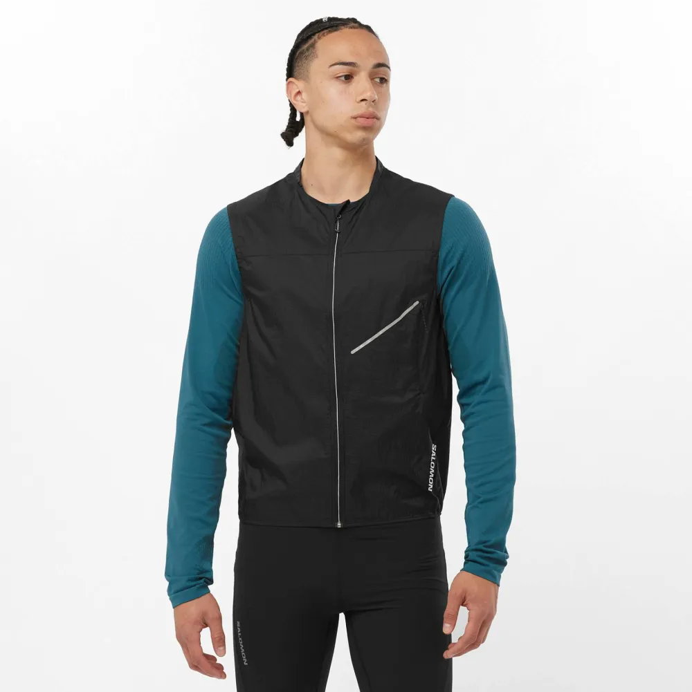 Salomon Men's Sense Aero Wind Vest Deep Black Outlet