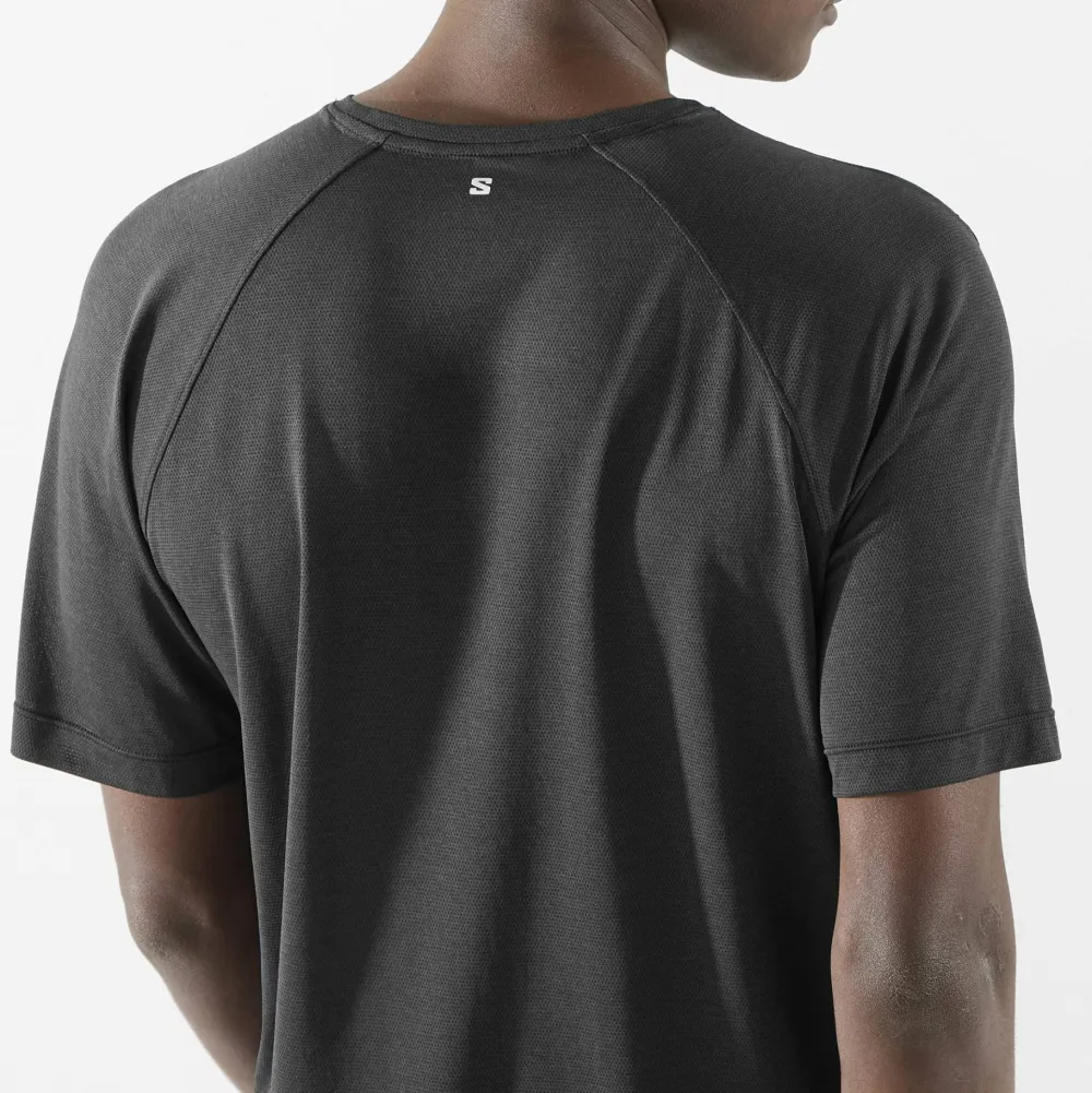 Salomon Men's Shkout Core Short Sleeve Tee Deep Black Deep Black/ Clearance