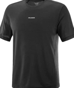 Salomon Men's Shkout Core Short Sleeve Tee Deep Black Deep Black/ Clearance