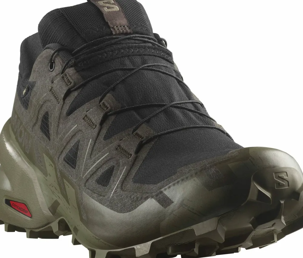 Best Men's Speedcross 6 GORE-TEX Black/Peat/Deep Lichen Green Gore-Tex|Löparskor Herr