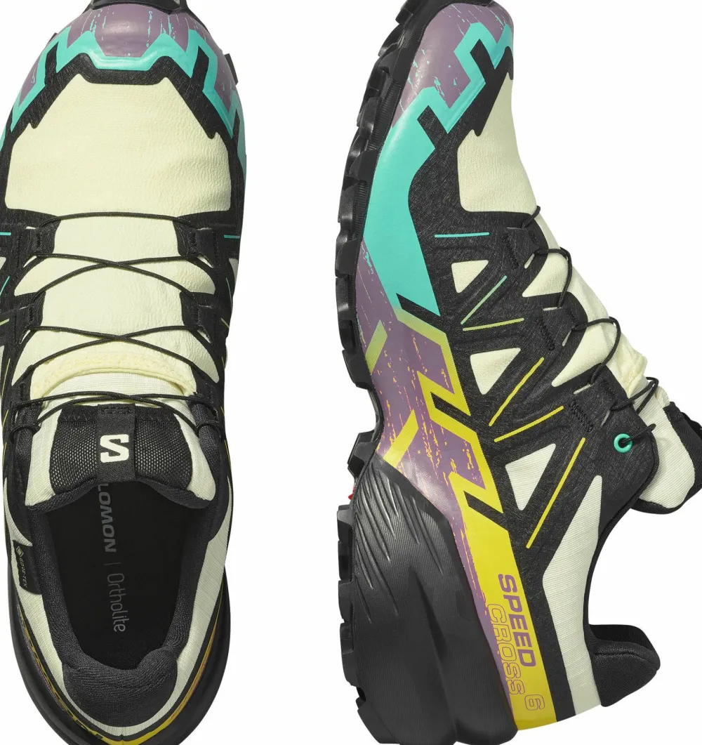 Clearance Men's Speedcross 6 GORE-TEX Transparent Yellow/Black/Waterfall Löparskor Herr|Gore-Tex Herrskor
