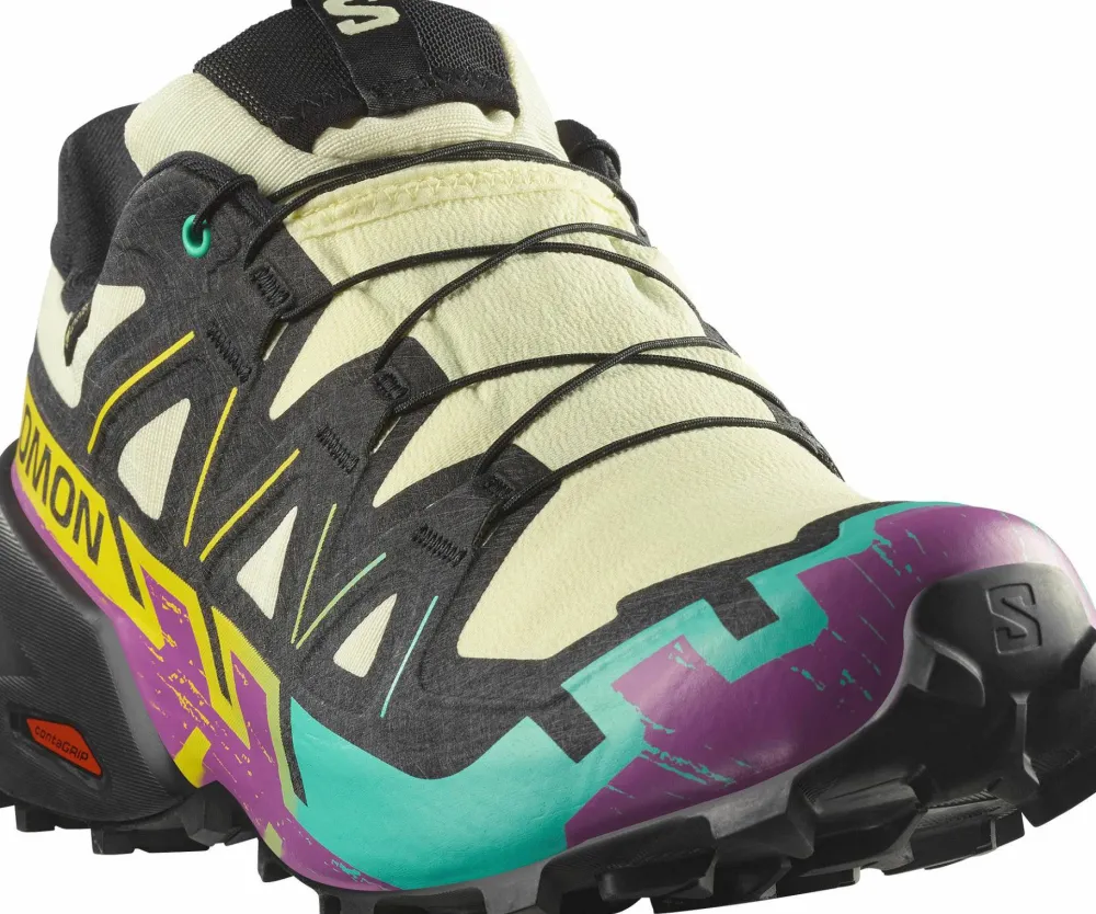 Clearance Men's Speedcross 6 GORE-TEX Transparent Yellow/Black/Waterfall Löparskor Herr|Gore-Tex Herrskor