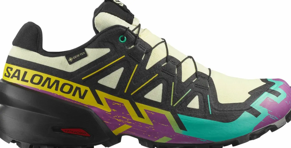Clearance Men's Speedcross 6 GORE-TEX Transparent Yellow/Black/Waterfall Löparskor Herr|Gore-Tex Herrskor