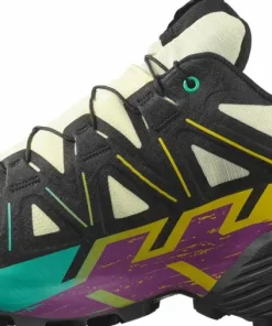 Clearance Men's Speedcross 6 GORE-TEX Transparent Yellow/Black/Waterfall Löparskor Herr|Gore-Tex Herrskor