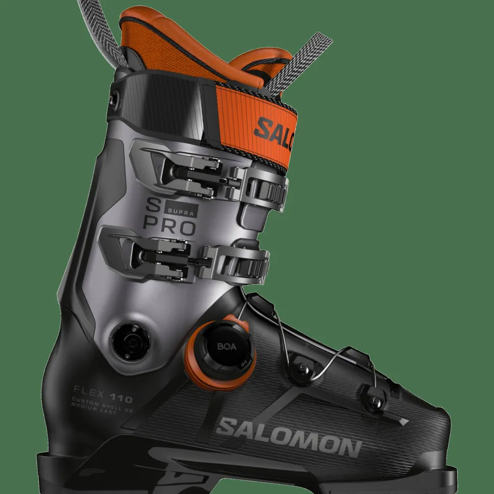 Salomon Men's S/Pro Supra BOA 110 Black/Beluga Met./Orange Tiger