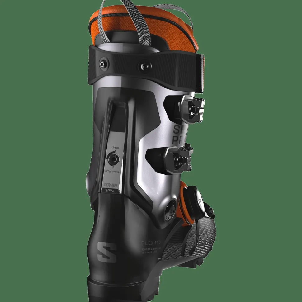Salomon Men's S/Pro Supra BOA 110 Black/Beluga Met./Orange Tiger
