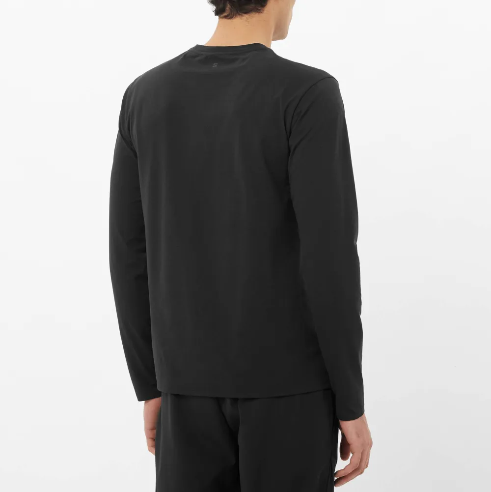 Salomon Men's Trackline Long Sleeve Tee Deep Black Outlet