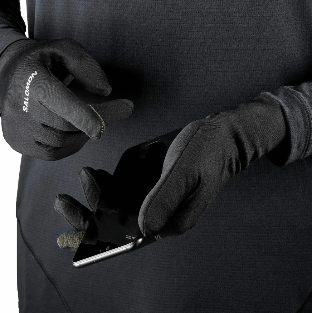 Clearance Unisex Cross Warm Gloves Deep Black Handskar & Vantar Dam