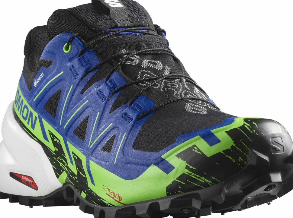 Salomon Unisex Spikecross 6 GORE-TEX Black/Surf The Web/Green Gecko