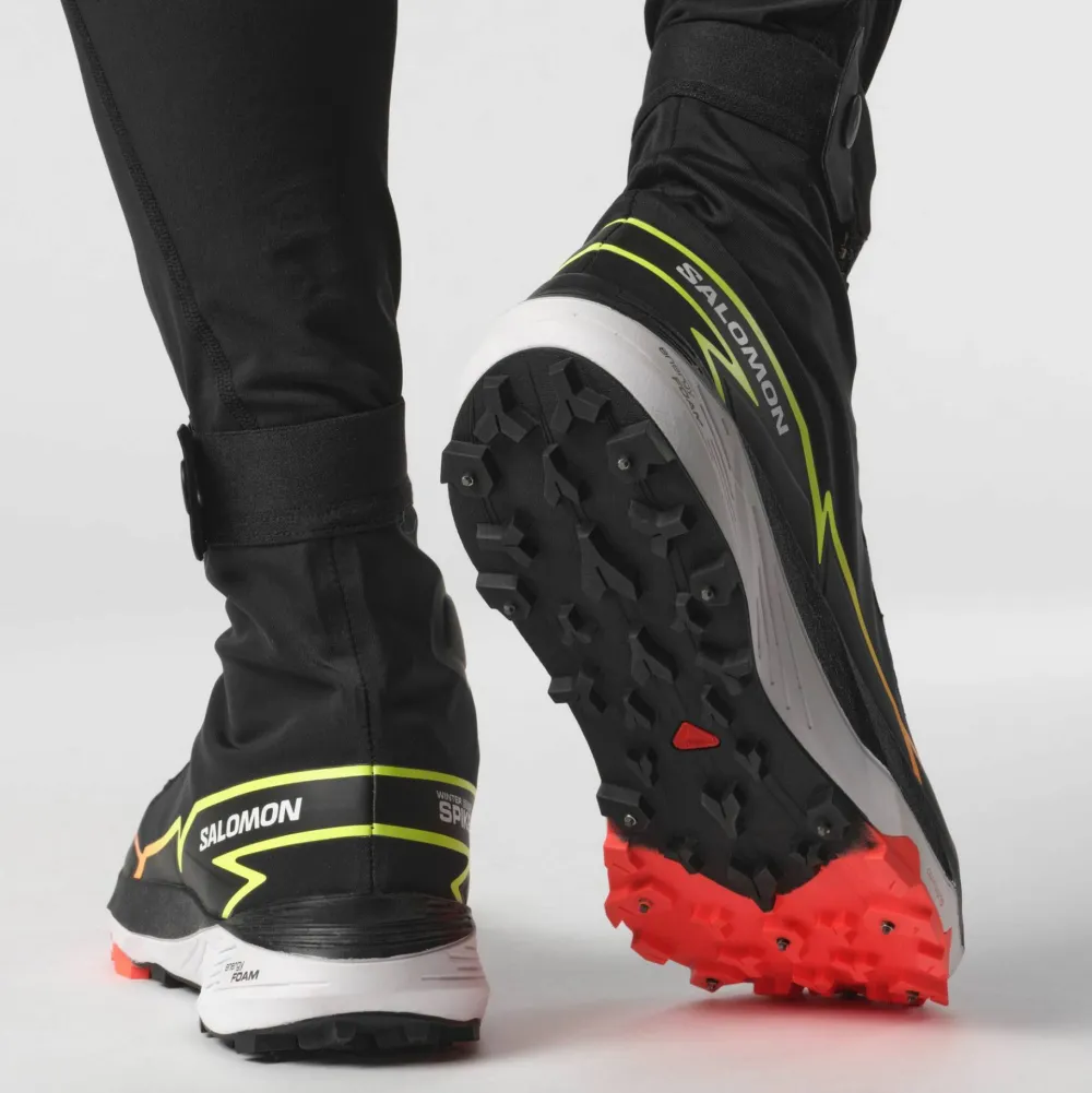 Salomon Unisex Winter Cross Spike Black/Fiery Coral/Safety Yellow Sale