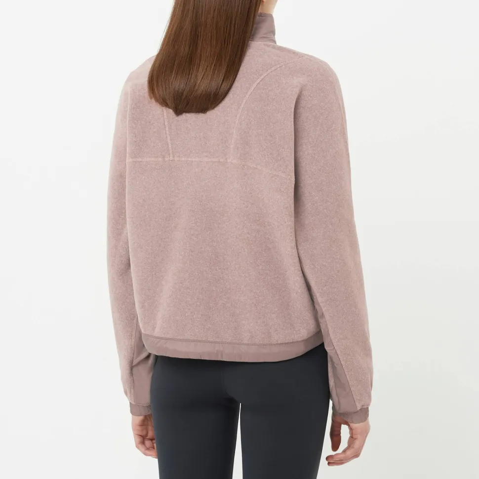 Salomon Women's Chroma Fleece Crop Half Zip Etherea / Iron