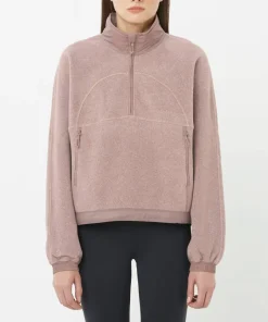 Salomon Women's Chroma Fleece Crop Half Zip Etherea / Iron