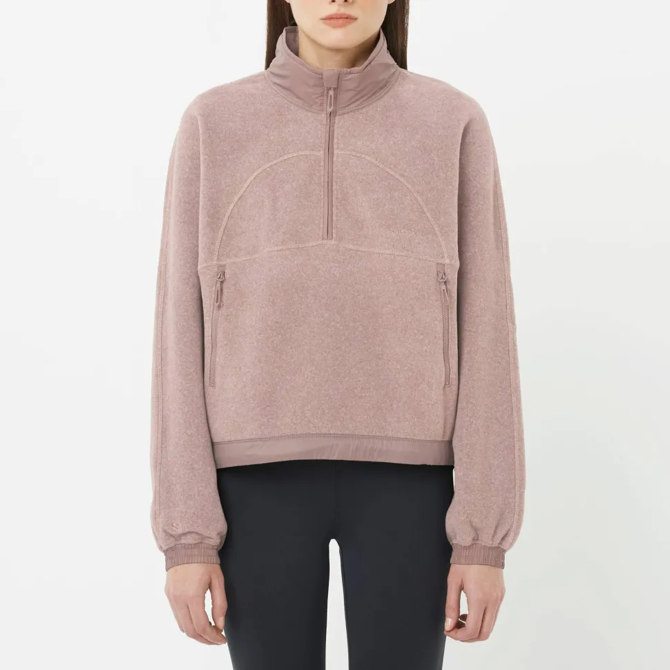 Salomon Women's Chroma Fleece Crop Half Zip Etherea / Iron