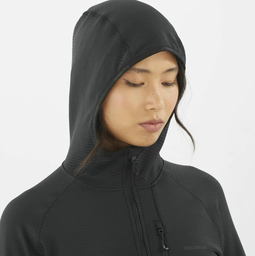 Salomon Women's Essential Lightwarm Hoodie Deep Black Deep Black/ Discount