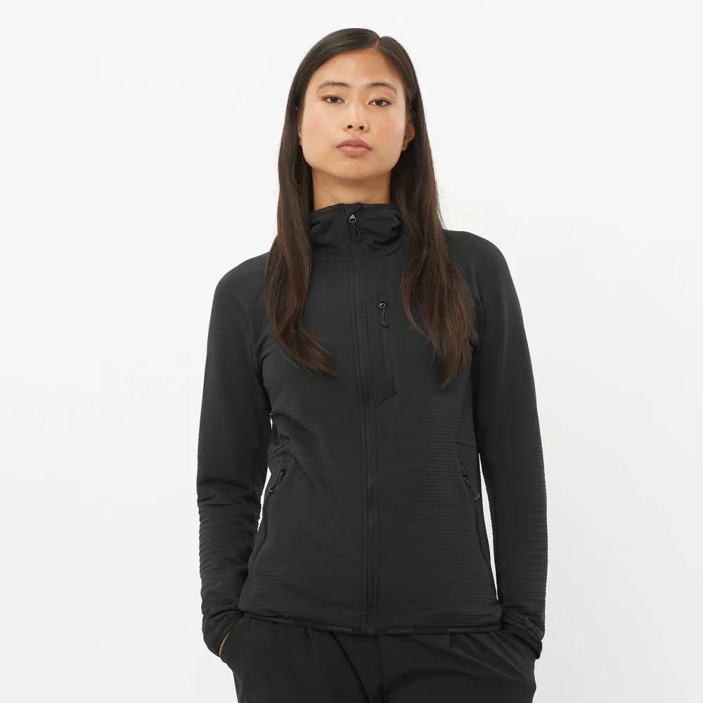 Salomon Women's Essential Lightwarm Hoodie Deep Black Deep Black/ Discount
