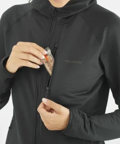 Salomon Women's Essential Lightwarm Hoodie Deep Black Deep Black/ Discount