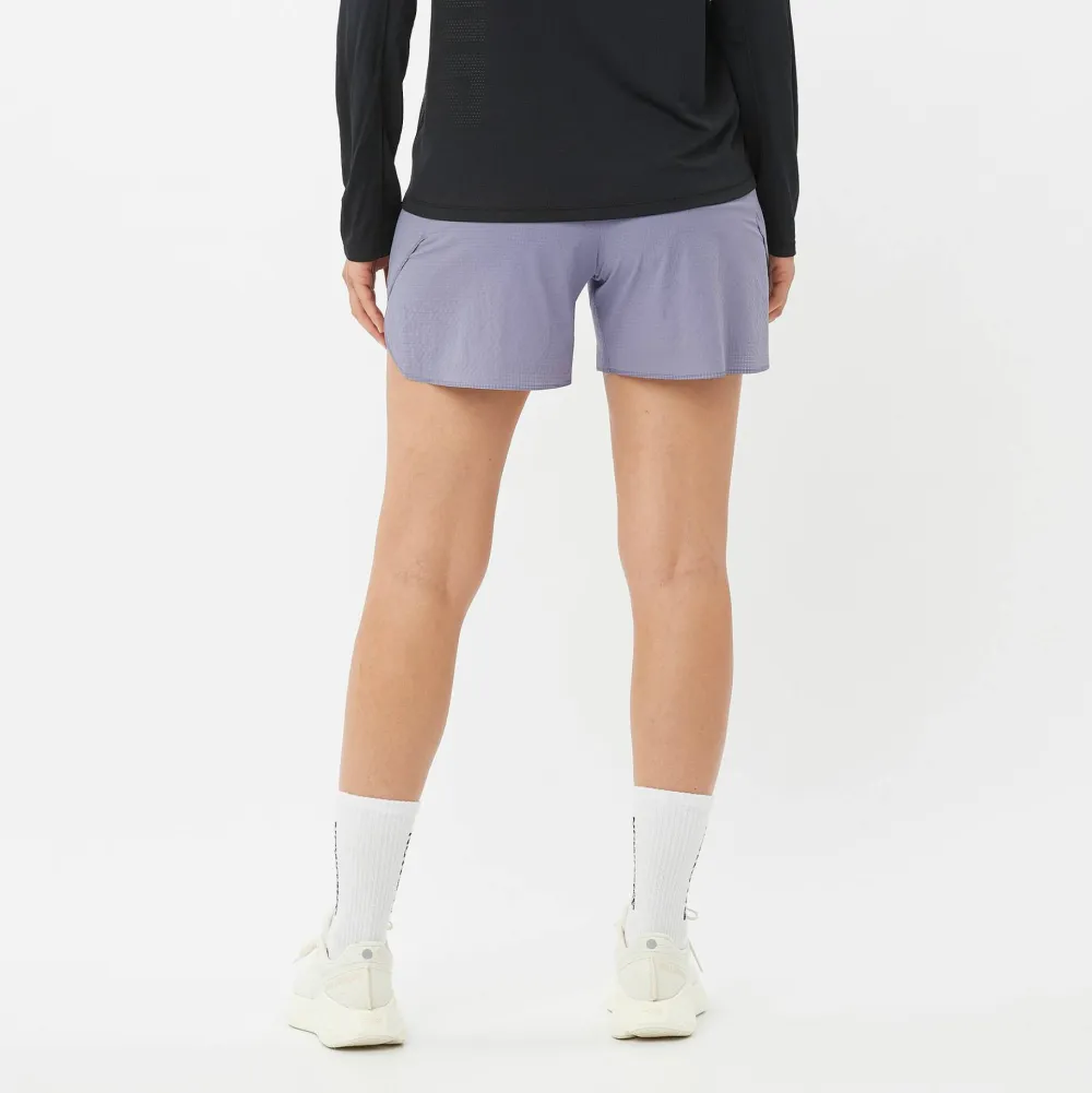 Salomon Women's Sense Aero 5'' Shorts Blue Granite/Clear Outlet