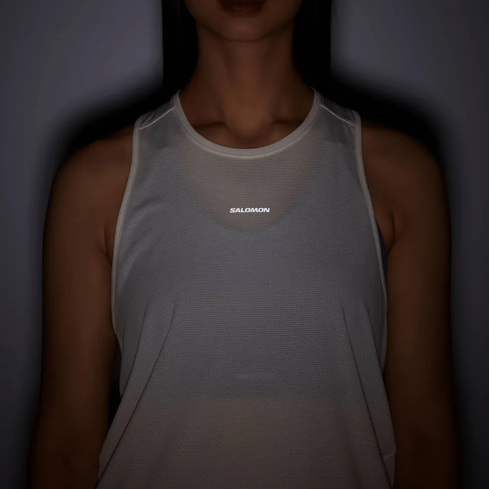 Salomon Women's Shkout Core Tank Whisper White