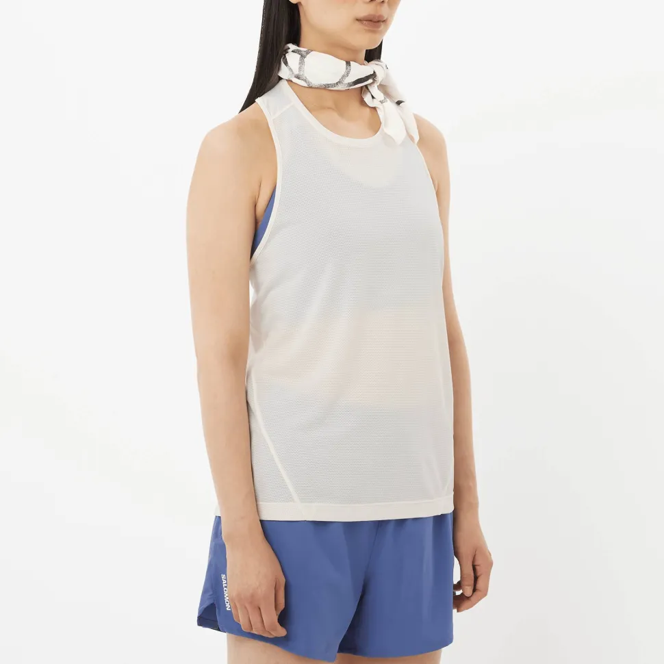 Salomon Women's Shkout Core Tank Whisper White