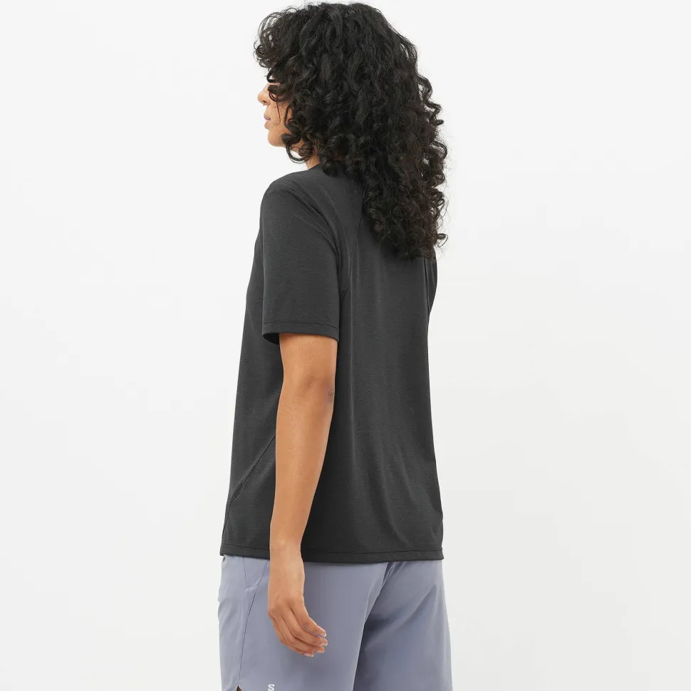 Salomon Women's Shkout Core Short Sleeve Tee Deep Black