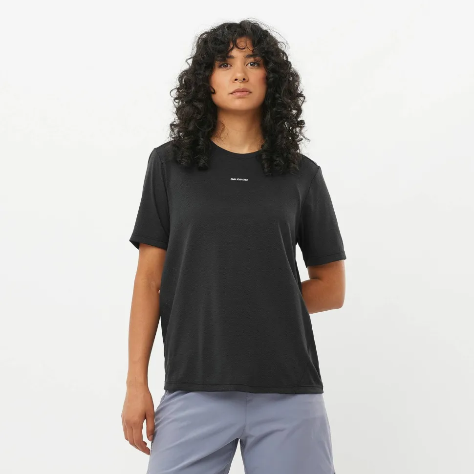 Salomon Women's Shkout Core Short Sleeve Tee Deep Black