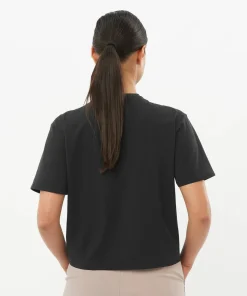 Salomon Women's Trackline Short Sleeve Tee Deep Black Deep Black/ Sale